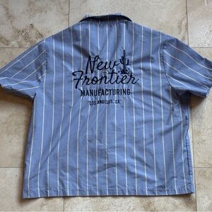 Men’s Vintage-Inspired 50s Style Blue Pinstripe Shirt 🕺